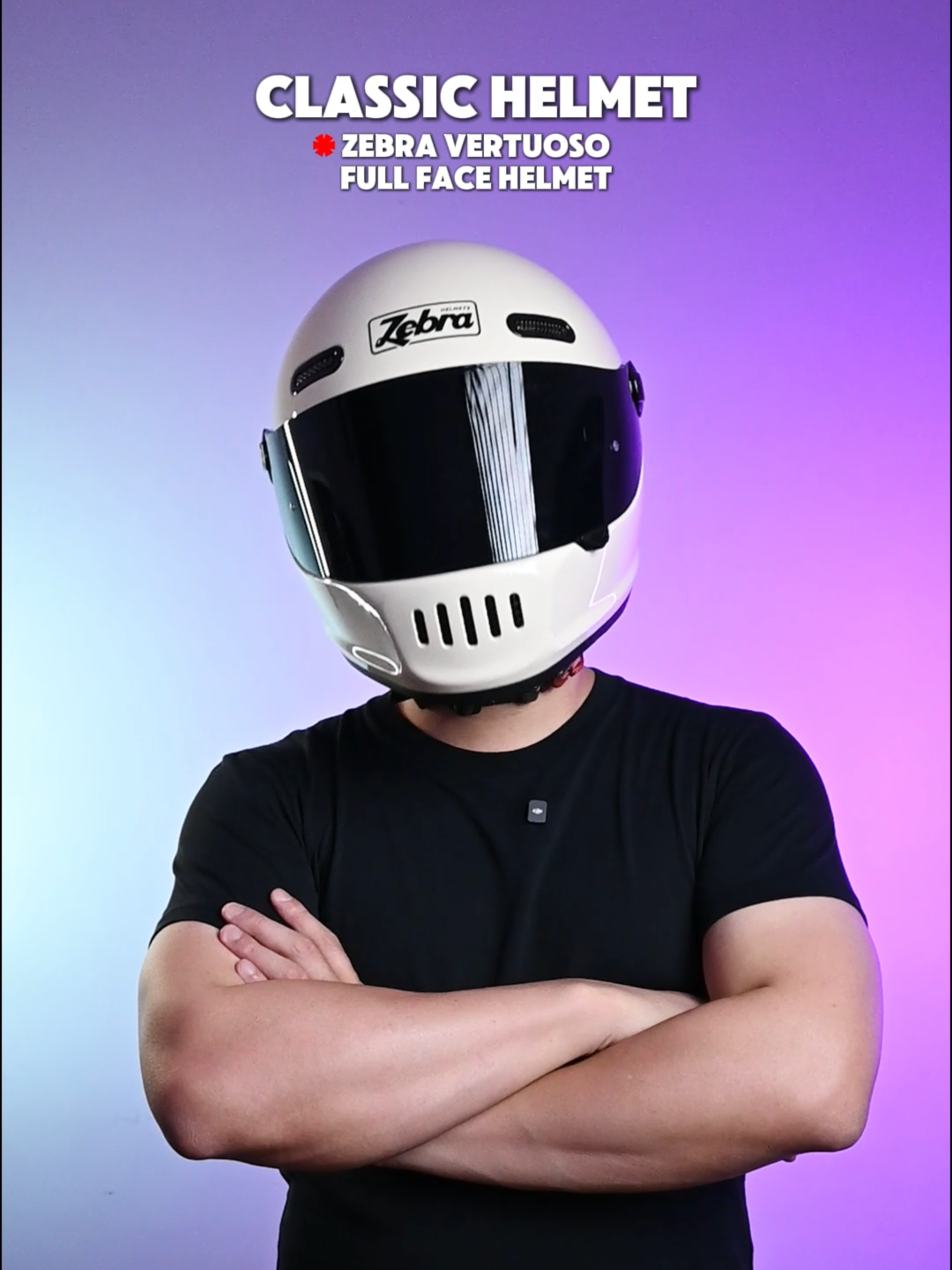 Motorcycle Full Face Helmet Zebra Vertuoso Classic #helmet #motorcyclehelmet #fullfacehelmet #classichelmet
