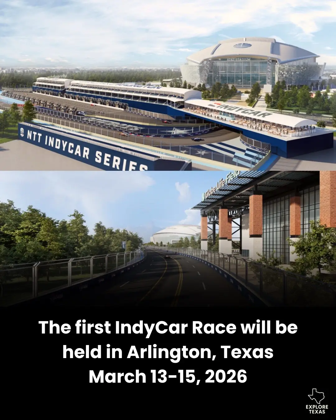 Everything is BIGGER and FASTER in TEXAS!  Send this to someone you want to attend the INDYCAR Grand Prix of Arlington with! #arlingtontx #exploretexas #texasadventures #thingstodointexas #dallastexas #indycarseries #indycars #texasnews 