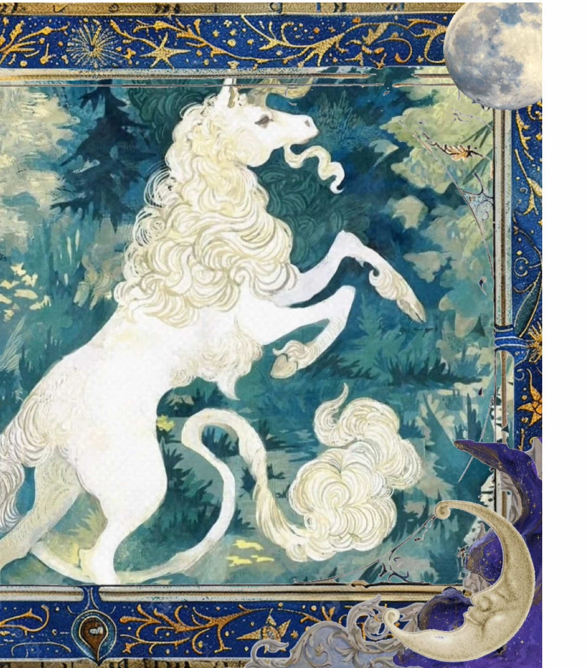 A unicorn is a mythical creature, most often depicted as a white horse with a single, spiraled horn projecting from its forehead. It is a creature of legend, associated with purity, grace, and healing powers. In some depictions, unicorns have cloven hooves, a goat's beard, and a lion's tail.//                                   #fyp#moodboard#unicorn#medievaltiktok#medieval#viraltiktok#moodboardaesthetic#pinterest#blowthisuptiktok#lastunicorn#fantasyaesthetic#viralvideo