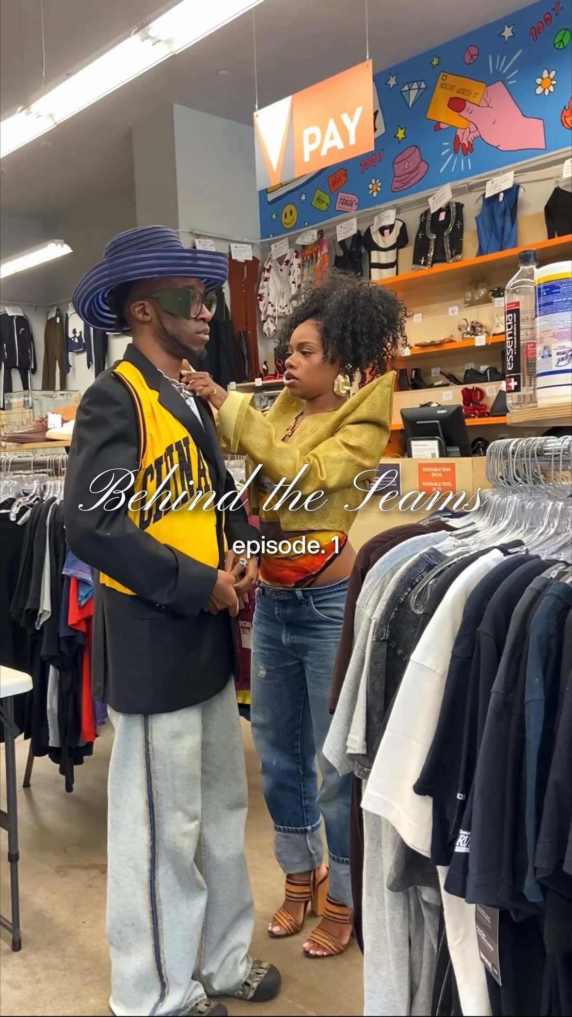Can @Nataliejene #upcycle this blazer in 2-hours? Let’s find out. Come #behindtheseams 🪡🧵 w/ us at @Crossroads Trading introducing upcyling ♻️designers. Designers will create an outfit from outfit from scratch using #thrifted pieces #slowfashion #sustainablefashion 