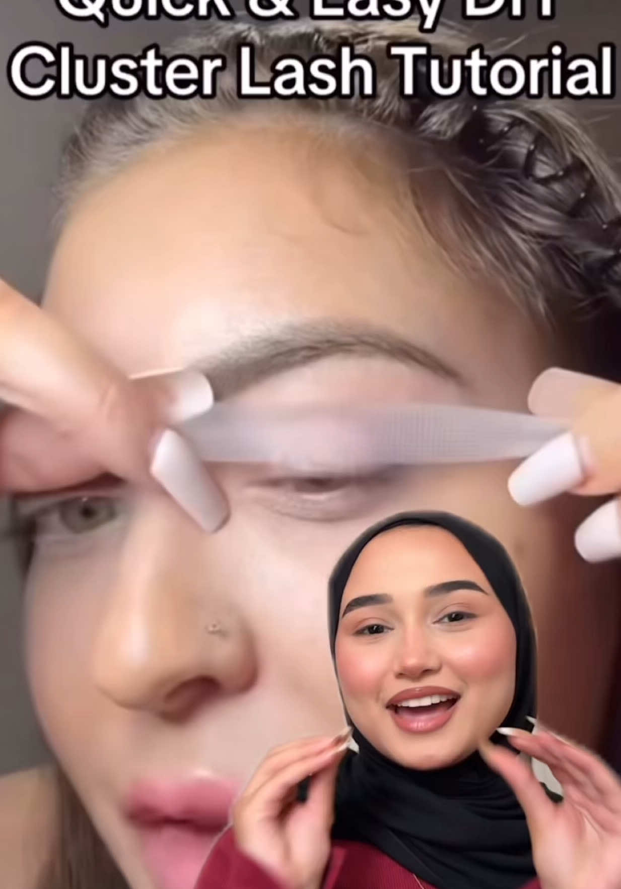 Lash extensions at home?  #foryoupage #fyp #hijab #makeup #lashextensions 