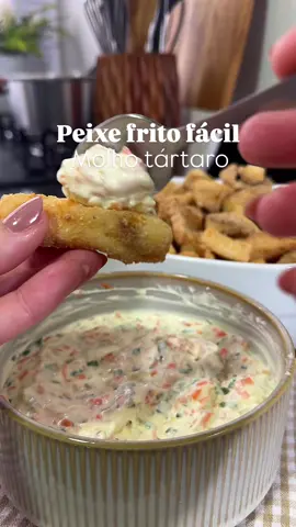 Receita fácil e prática para almoço!  Peixe frito e molho tártaro! #receita #receitafacil #almoço #receitasimples #fy 