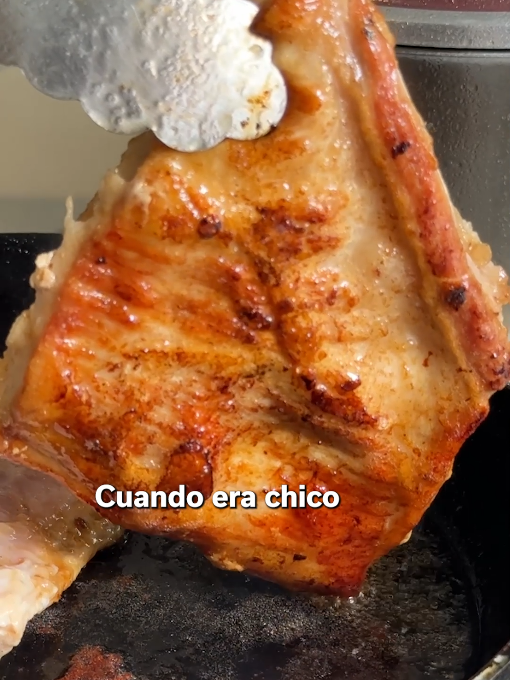 Matambrito de Cerdo al Verdeo con Papas Españolas La primer comida que recuerdo 500gr Matambrito de Cerdo 2 Cebollas de verdeo 200ml de Crema 2 Papas Aceite y Sal El matmbrito lo cocinas desde la sarten fria a fuego medio/bajo. No se va a secar porque tiene una buena cantidad de grasa y al mismo tiempo se va a dorar. La crema es solamente calentarla un poco, no la cocines demasiado. Evita que empiecen a salir muchas burbujas. Y las papas yo la tire asi nomas. Sin pasar por agua ni nada, con el aceite a temperatura media deberian ir dorandose y quedar crocantes. Revolvelas un poco para que no se peguen. #Receta #recetasfaciles #recipesoftiktok #fyp 