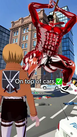 On Top of Cars | Colossal Titan | Attack on Titan #aot #AttackOnTitan #anime #colossaltitan #meme #fyp #trend 