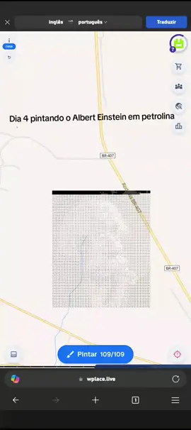 ta aí a localização 😅, dia 4 pintando o Albert Einstein em petrolina #venomvoice #alberteinstein #wplace #vaiprofycaramba #foryoupage 