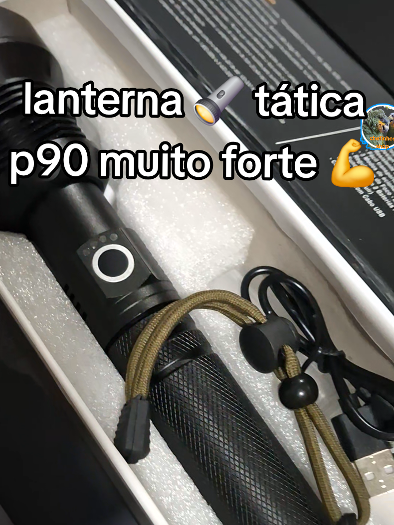 Lanterna Tática T9 /P90 Ultra Potente - Mais Fort... #lanterna #luz #iluminação #led #foco #tiktokshopchegou  @Utilidades do lar @Pescadores do Brasil @Camping24h🏕 