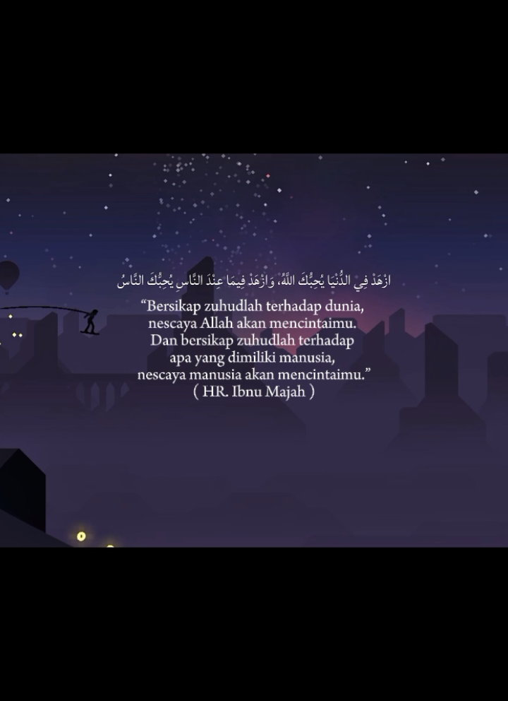 Makna : Hadits ini mengajarkan bahawa zuhud — bukan bererti meninggalkan dunia sama sekali, tetapi tidak meletakkan dunia di hati. Hadits ini mengajarkan bahwa kekuatan iman lahir dari hati yang bebas daripada penghambaan kepada dunia  cukup gunakan dunia di tangan, bukan di hati. #foryou #fyp #hadis #muslimah 