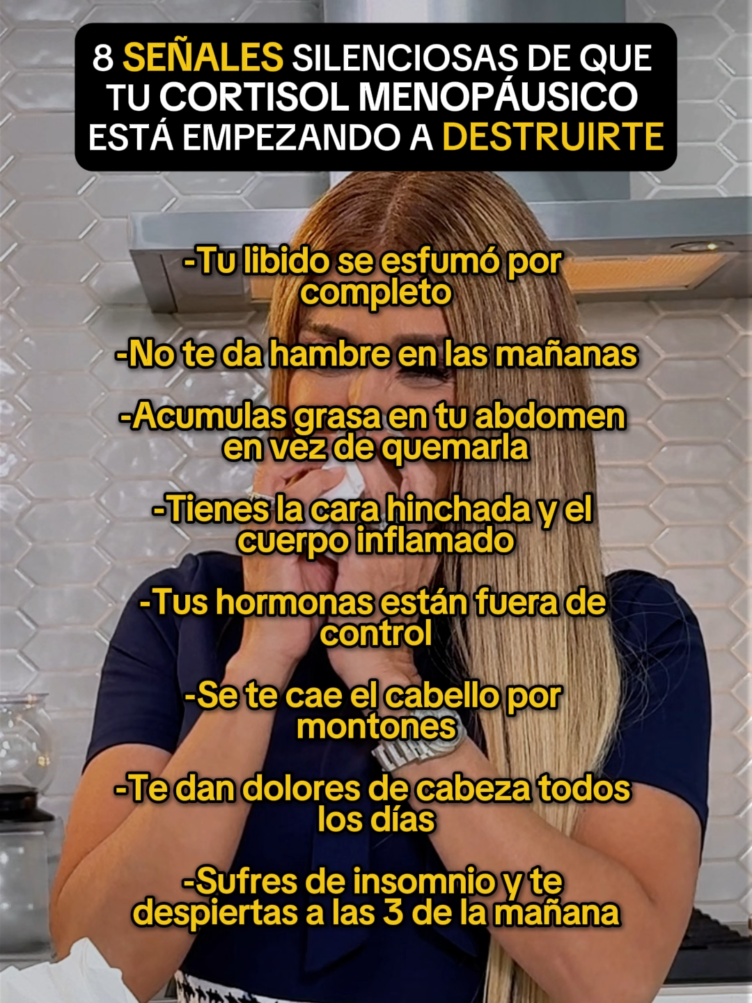 🚨 8 ALARMAS de que tu CORTISOL MENOPÁUSICO está SABOTEANDO tu cuerpo SIN QUE LO NOTES 😱 La mayoría de mujeres 40+ las IGNORAN pensando que son 