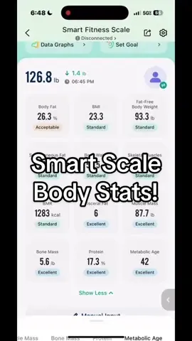 This smart scale is packed with features— body fat, BMI, visceral fat, muscle mass, and more. And the free app tracks multiple users. Metabolic age said I’m right on point—kinda wished it was younger though 😅 @Etekcity  #etekcity #smartscale #bodyfat #bodyfatpercent #bmi #healthtek #bodyscale #healthequipment #fitnesstracker #weighttracker #fitnessmotivation #bodycomposition #metabolichealth #healthgadgets #fitfam #techreview 