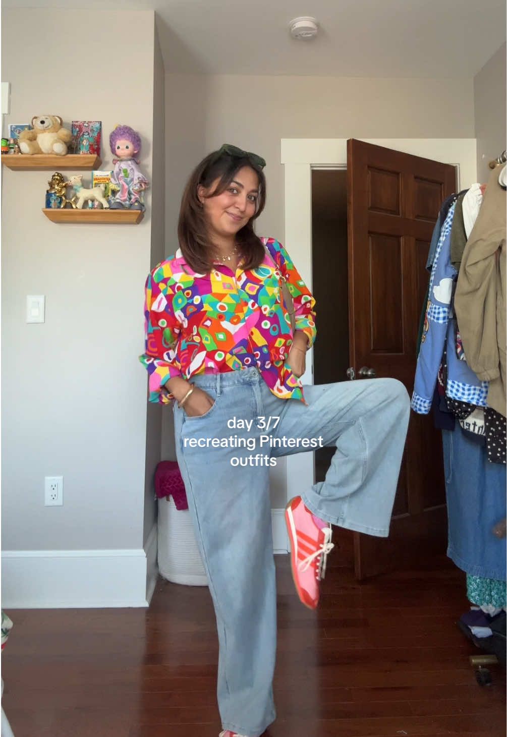 Day 3: I’ve been dying to wear this shirt & this little series gave me the excuse to finally style it for work.  @Halara @adidas @Kendra Scott @Ralph Lauren  #pinterestoutfit #thriftedoutfit #pinterestinspo #OOTD #outfitinspo #marketinggirlies #fashiongirlies 