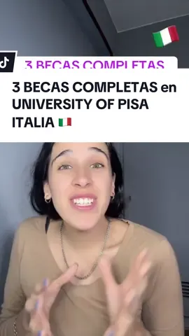 3 BECAS COMPLETAS en UNIVERSITY OF PISA ITALIA 🇮🇹 University of Pisa 2025-26 ofrece becas GENEROSÍSIMAS del gobierno italiano: ✅ DSU Toscana Scholarship**: €7,200/año + casa + comida gratis (deadline: 5 sep) ✅ DSU Housing Allowance: €400/mes para alquiler si no hay residencia (deadline: 5 sep) ✅ Unipi Merit Scholarship: €6,500-€8,000 extra combinable (deadline: varía) MEGA VENTAJA: Solo necesitas certificar bajos ingresos familiares + NO requiere IELTS 🚫📝 Comenta 