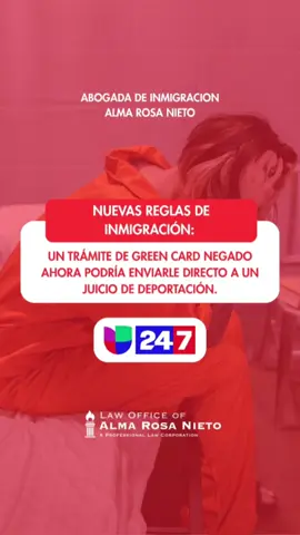 Nuevas reglas de inmigración: Un trámite de Green Card negado ahora podría enviarle directo a un juicio de deportación. #EEUU #EstadosUnidos #GreenCard #Inmigracion #Inmigrantes #Deportacion #ICE