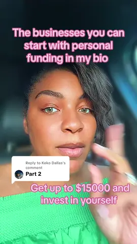 Replying to @Keko Dallas Part 2 of what businesses you can start with the personal funding you get approved for in the application in my bi0 Comment your state below to see if you qualify for personal funding  🗣️ Our funding program is helping those in need get up to $15k sometimes the same day. I know how fast things can pile up bills, rent, daycare… Drop your state below I’ll check if you’re eligible! 👇🏾🫶🏾 #P#PersonalFundingP#PersonalLoanH#HardshipFundingH#HardshipLoanP#PrettyGirlFundsH#HardshipFundsC#CashAdvancesR#RentalAssistanceS#StartupFundsBusinessStartup 