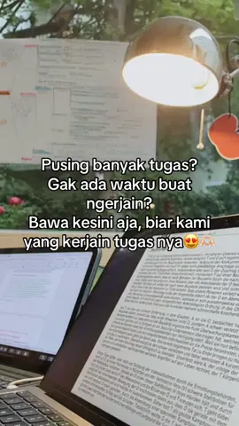 Pusing banyak tugas? Gak ada waktu buat ngerjain? Bawa kesini aja, biar kami yang kerjain tugas nya😍🫶🏻 #joki #jokitugas #jokitugaskuliah #jokitugasmurah #jokiskripsi #jokiartikel 