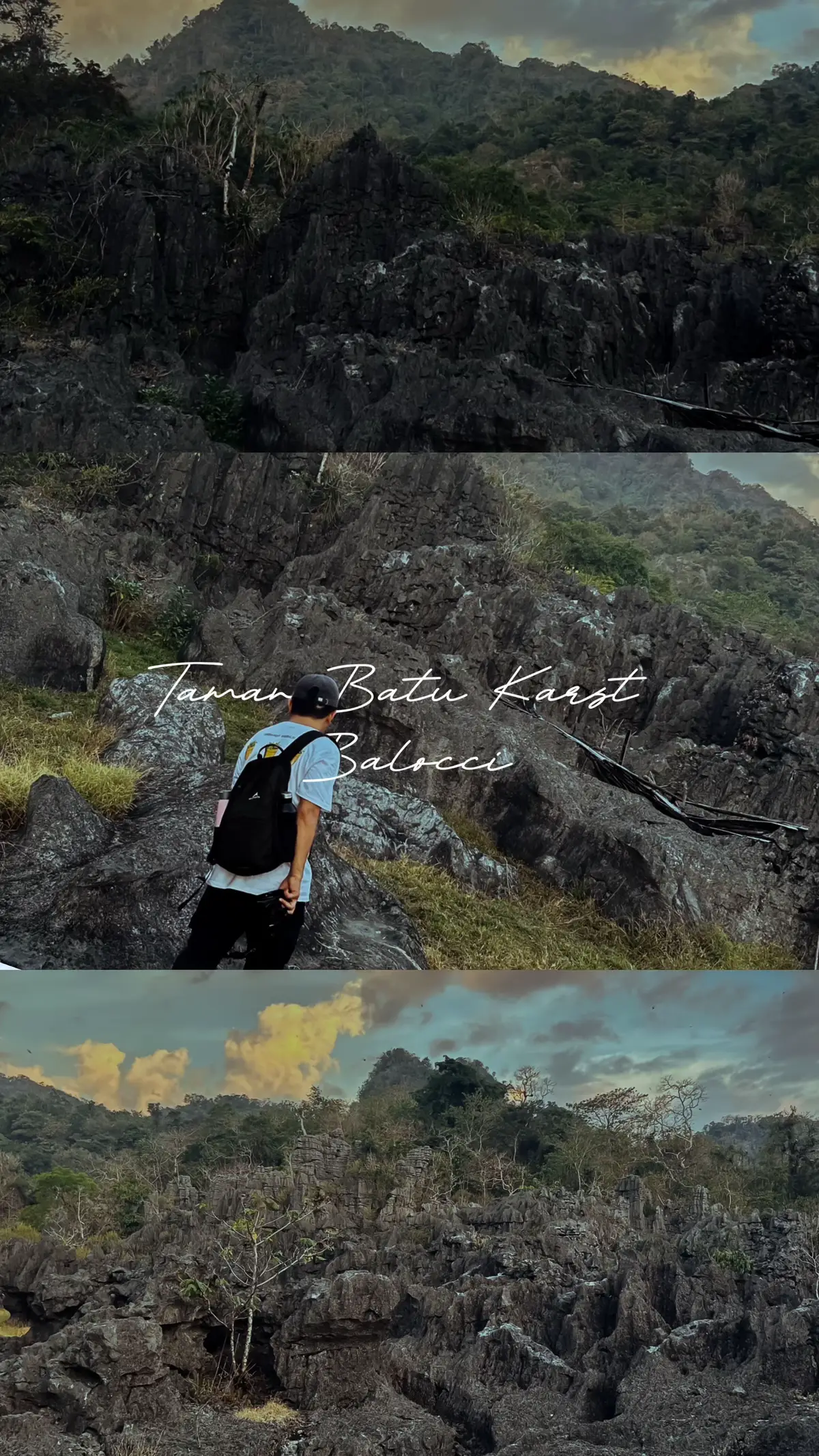 Ini bukan karya manusia, melainkan peninggalan alam dari jutaan tahun silam. Konon, mereka terbentuk ketika laut purba surut dan batuan kapur perlahan terukir oleh air hujan, angin, dan waktu. Masyarakat menyebutnya Hutan Batu Balocci.  Hutan Batu Balocci telah berubah menjadi tempat yang memikat. Wisatawan datang untuk memotret keindahan batu, berjalan di antara lorong-lorongnya, atau sekadar duduk di padang rumput ditemani kicau burung dan lompatan monyet hitam Sulawesi. Bagi mereka yang mau mendengar, setiap batu di sini seakan menyimpan bisikan masa lalu—perpaduan antara legenda, sejarah, dan karya seni alam yang abadi. #hutanbatu #balocci #pangkepsulsel #wisata 