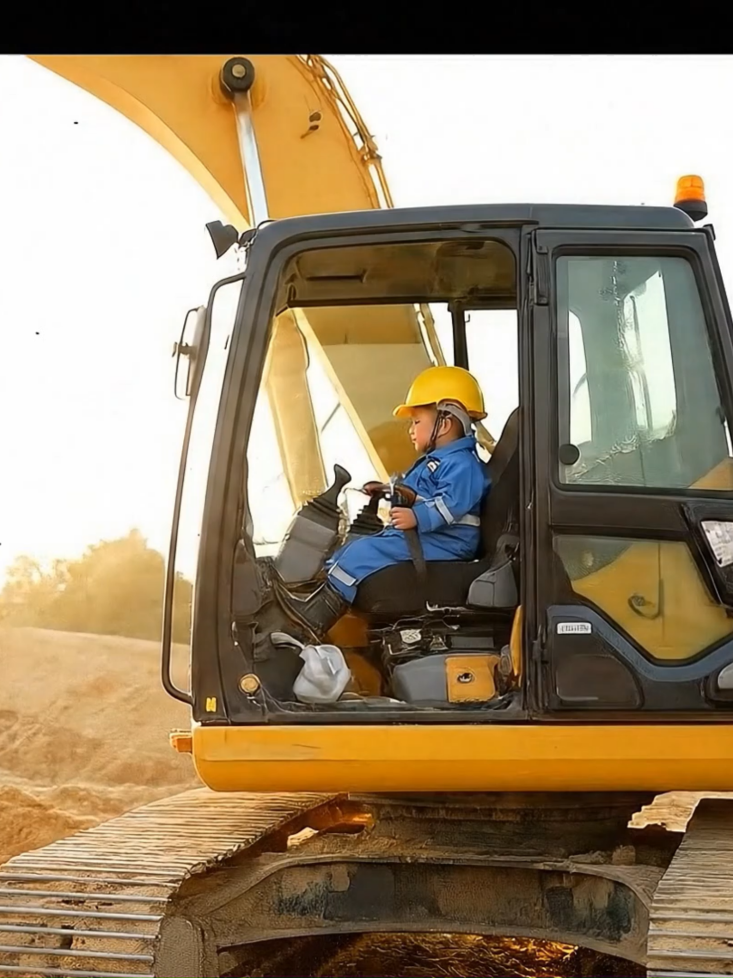 kecil kecil udah jadi operator excavator #helmkuning #operator_excavator #operatormuda