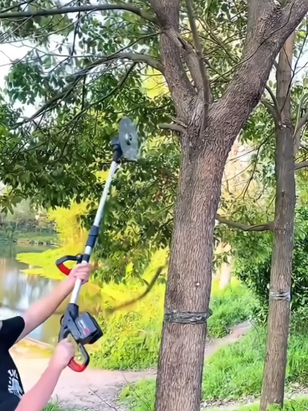 Cortador de grama elétrico portátil com 2 baterias para jardins 