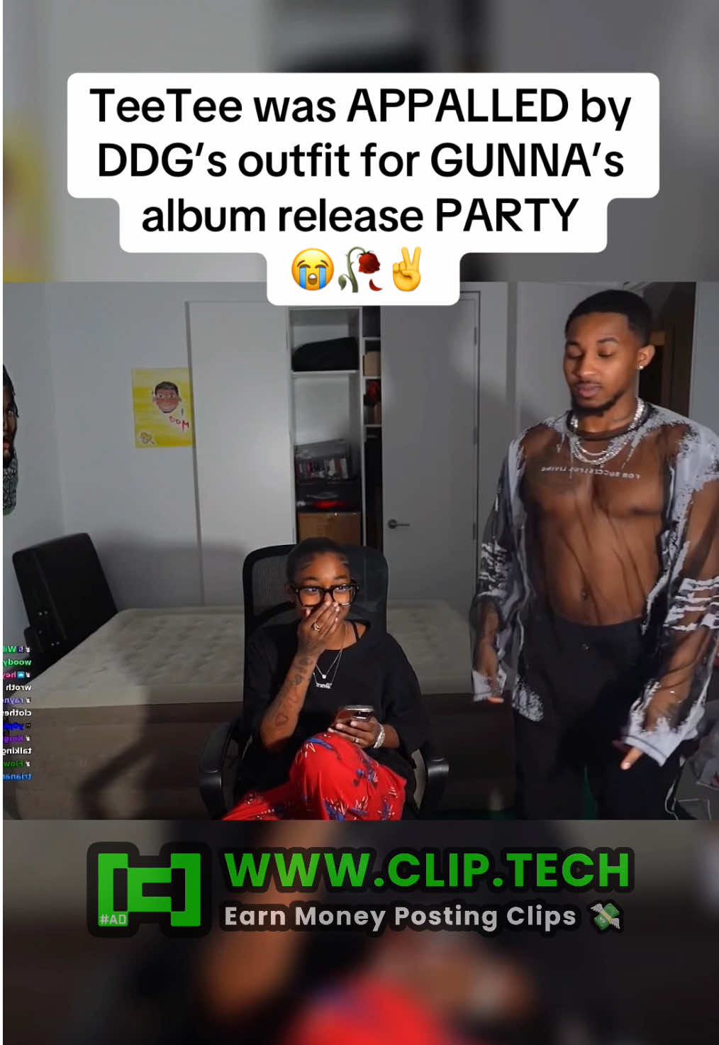 TeeTee was APPALLED by DDG’s outfit for GUNNA’s album release PARTY 😭🥀✌️#ddg #teetee #clips #viral #fyp #fypシ #foryoupage 