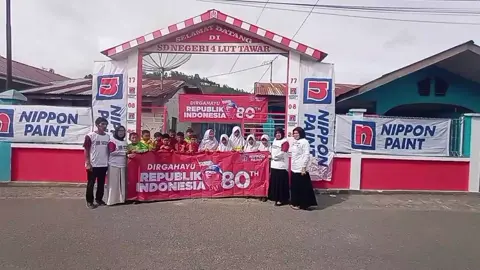 #SDNegri4LutTawar mengucapkan selamat dirgahayu Repoblik Indonesia dan terimakasih kepada #NipponPaint  semoga maju dan selalujaya. #NPBestInClass #GapuraMerahPutih2025  #YelyelGMP2025 #foto #fyp 