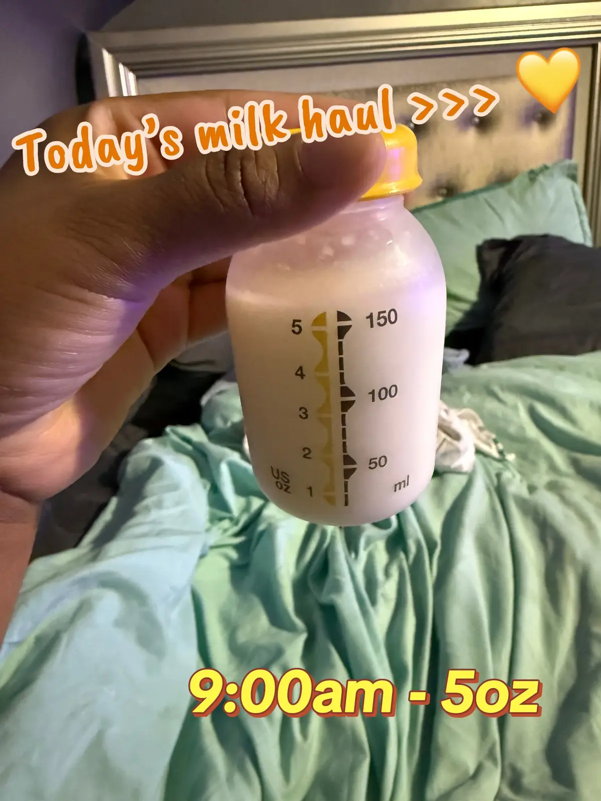Still breastfeeding on demand but trying to pump more to work toward weaning — been exclusively breastfeeding for 7 months now 💛🍼  #breastfeeding #pumpingmom #increasemilksupply #momlife #babytok #medela #theangelicab 