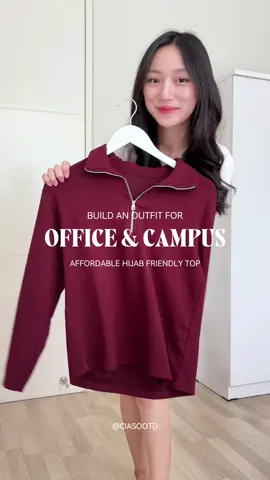 Outfit kantor & outfit kampus sekaligus?🤩 Rate look ini dong di comment! + next video outfit apa nih?😳 topnya dari @Caerys Studio ya🤍 #fyp #fashion #outfitideas #outfitinspo #OOTD #outfits #outfitinspiration #outfitoftheday #campusoutfit #officeoutfit #outfitkampus #hijabfriendlyoutfit #hijabfriendly 
