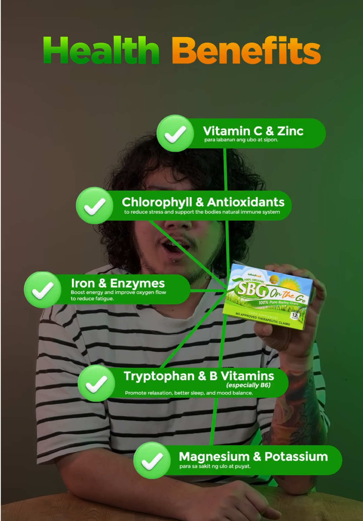 From 𝐒(𝐢𝐜𝐤) 𝐋𝐢𝐧𝐞🤮 to 𝐇(𝐞𝐚𝐥𝐭𝐡) 𝐋𝐢𝐧𝐞😎 Here’s how 𝐒𝐚𝐥𝐯𝐞𝐨 𝐁𝐚𝐫𝐥𝐞𝐲 𝐆𝐫𝐚𝐬𝐬 helps you 𝐒𝐭𝐚𝐲 𝐨𝐧 𝐓𝐫𝐚𝐜𝐤 👍🏻 ✔️Vitamin C & Zinc 𝐩𝐚𝐧𝐥𝐚𝐛𝐚𝐧 𝐬𝐚 𝐮𝐛𝐨 𝐚𝐭 𝐬𝐢𝐩𝐨𝐧 ✔️Chlorophyll & Antioxidants 𝐩𝐚𝐧𝐠 𝐛𝐚𝐰𝐚𝐬 𝐬𝐚 𝐬𝐭𝐫𝐞𝐬𝐬 ✔️Magnesium & Potassium 𝐢𝐰𝐚𝐬 𝐬𝐚𝐤𝐢𝐭 𝐮𝐥𝐨 𝐚𝐭 𝐩𝐮𝐲𝐚𝐭 ✔️Tryptophan & B Vitamins (especially B6) 𝐟𝐨𝐫 𝐨𝐯𝐞𝐫𝐚𝐥𝐥 𝐦𝐨𝐨𝐝 𝐫𝐞𝐠𝐮𝐥𝐚𝐭𝐢𝐨𝐧 ✔️Iron & Enzymes 𝐭𝐨 𝐛𝐨𝐨𝐬𝐭 𝐞𝐧𝐞𝐫𝐠𝐲 𝐚𝐭 𝐩𝐚𝐧𝐠 𝐭𝐚𝐧𝐠𝐠𝐚𝐥 𝐧𝐠 𝐩𝐚𝐠𝐨𝐝-𝐟𝐞𝐞𝐥𝐬 Stay out of the sick line, Maintain your H(ealth) Line with Salveo 💚 Don’t just call in sick 🤧 call in strong 💪🏻 📦 Order now and start your health streak today! �#salveobarleygrass #sline #salveobarleygrassph #Workinglife