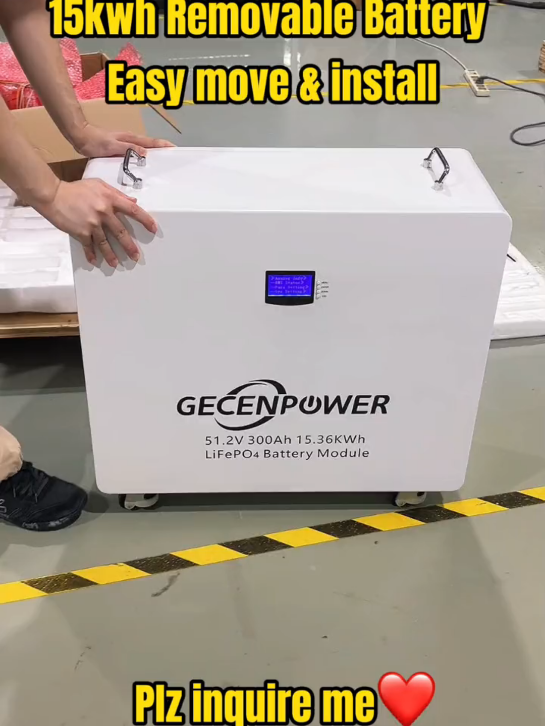 15kwh energy storage battery,easy move & install#Gecen #homeenergystorage #factory #energystoragebattery #BMS #lifepo4 #solarpower #powerful #renewableenergy #fyp #powershortage #offgridlife