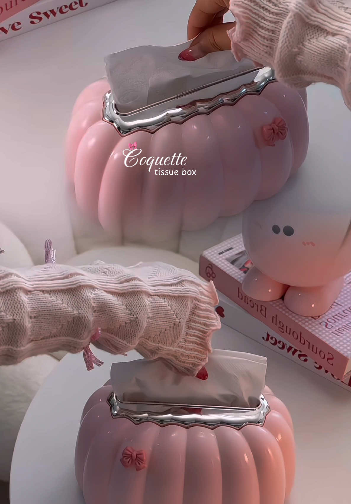 cutest tissue holder💓 #tissue #tissuebox #tissueholder #coquette #coquetteaesthetic #pink #pinkcoquette #facialtissue #fyp #trending 
