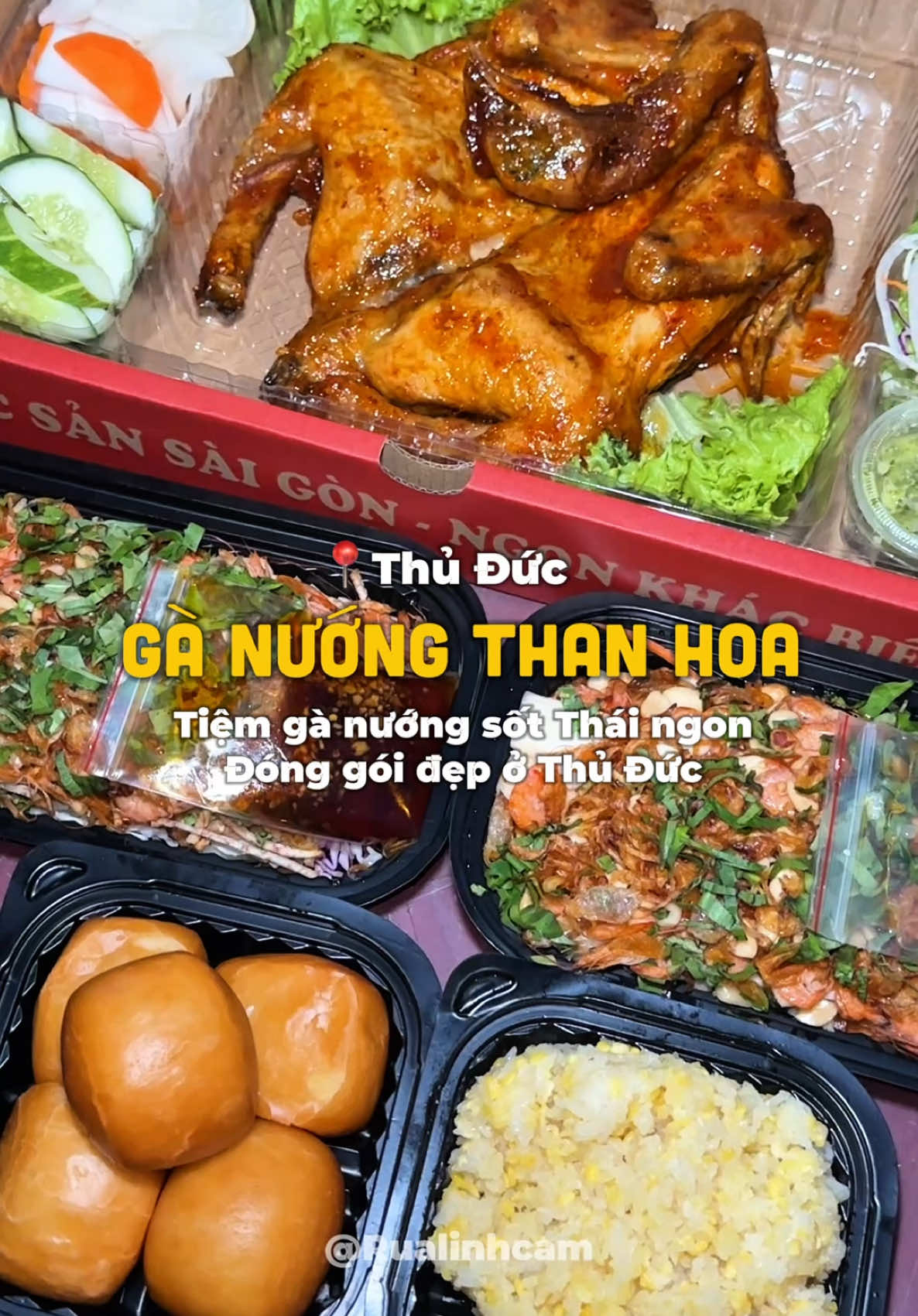 Gà nướng bên này ngon mà còn tặng quá tr tặng ✨😜 #rualinhcam #saigonangi #food #thuduc #ganuongsaigon 
