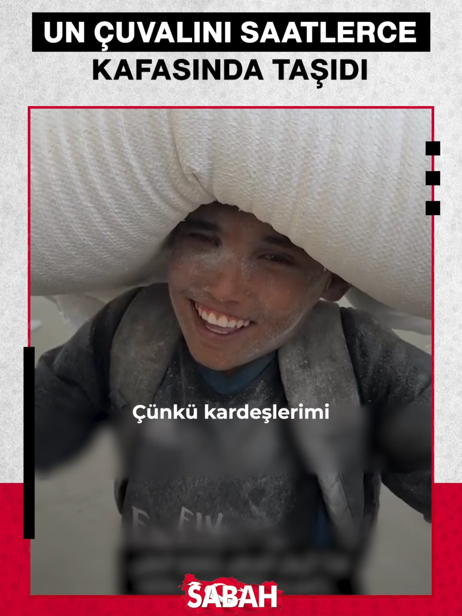 Katil İsrail'in bombardımanı sırasında kaptığı un çuvalını saatlerce kafasında taşıdı. Gazzeli minik Jamal'in kardeşlerini doyurma çabası…