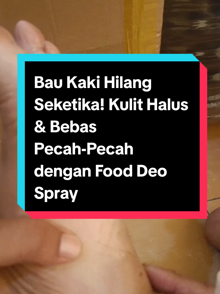 Bau Kaki Hilang Seketika! Kulit Halus & Bebas Pecah-Pecah dengan Food Deo Spray Berhenti malu karena bau kaki Food Deo Spray bekerja cepat membunuh bakteri penyebab bau, menghilangkan kuman, dan merawat kulit kaki agar halus serta bebas pecah-pecah. Cukup semprot, kaki langsung segar & wangi seharian. Praktis, aman, dan higienis #FoodDeoSpray #PenghilangBauKaki #KakiBebasBau  #KakiHalusBebasPecah #FootCare #AntiBauKaki #SprayPenghilangBauKaki # #PerawatanKaki #antikuman #antinakteri #antibau #penghilangbaukaki #fooddeospray #pewangikaki #cuantanpabatas #trending  