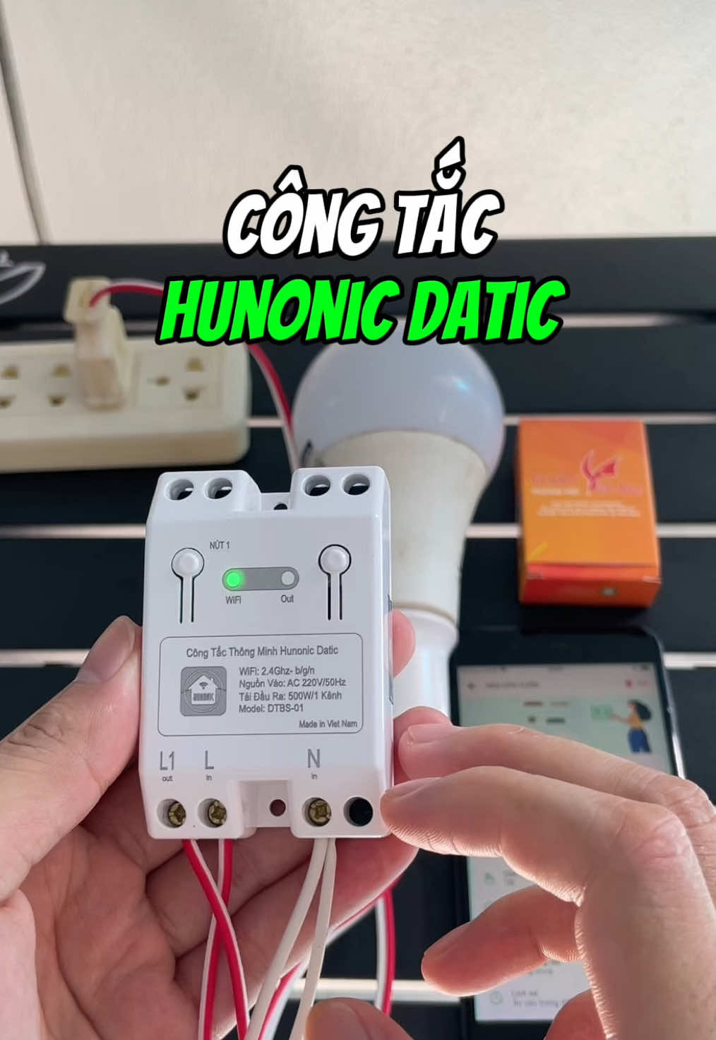 Công tắc thông minh Hunonic datic #congtacwifi #dodienthongminh #dientuthongminh #xhuong #letuanday 