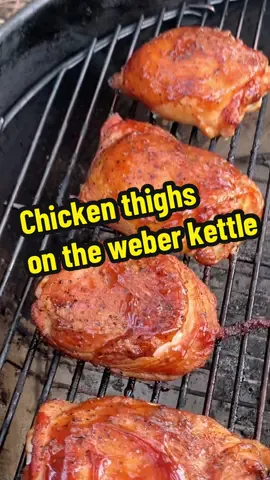 Chicken thighs smoked low and slow on the Weber kettle over B&B charcoal and pecan wood chunks. It doesn’t get much better than that ! #weberkettle #weber #chickenthighs #bbq #bbqcommunity #smokedmeat #pecan #smokingmeats #bbqfood #foodietiktok @Bump Stop Flavor Fix @Bobby Oliver @Weber Grills @BURN! @Spralt 
