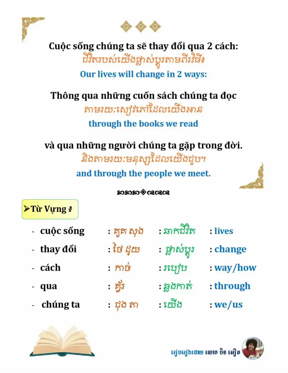 ពាក្យអប់រំ #រៀនភាសាវៀតណាម #học_tiếng_việt #studyvietnam #រៀនភាសាខ្មែរ #họctiếngkhmer #រៀនពាក្យថ្មីៗ #រឿងអប់រំខ្លី #hoctienganh #studyenglish #រៀនភាសាអង់គ្លេស #quotes #ConSantanderConecto 