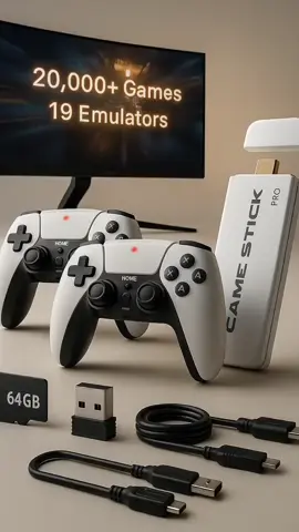 2025 NOVO Vídeo Game Stick M15 Pro 4k 64gb Hdmi Com 2 Controles Se Fio +20mil Jogos #videogame #jogo 