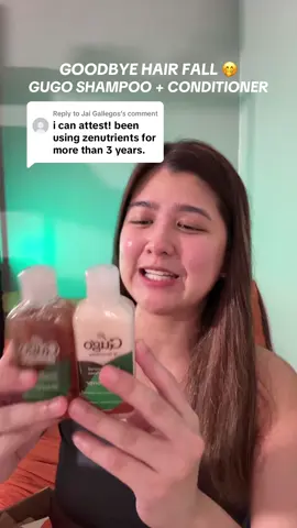 Replying to @Jai Gallegos gugo shampoo and conditioner lang malakas 😭
