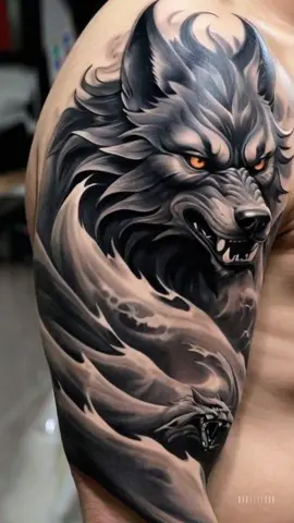 Crazy wolf! #tattoo #viralvideos #fyp 