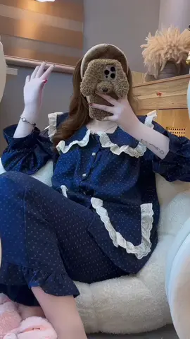 Bộ đồ Ngủ cổ sen hoạ tiết hoa nhí #thoitrangnu #xuhuongtiktok 