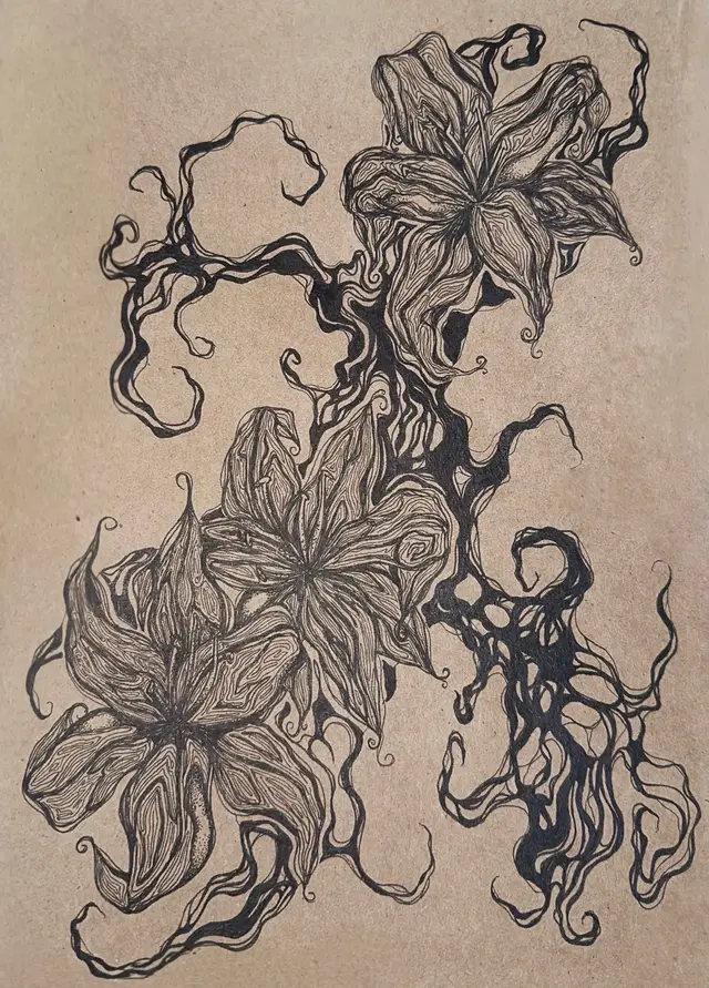 i just love drawing weird stuff with pens. it forces me to think harder because if i make a mistake, i need to figure out to adapt around it and turn it into something good #art #artist #artistsoftiktok #artwork #originalart #kaileyart #pens 