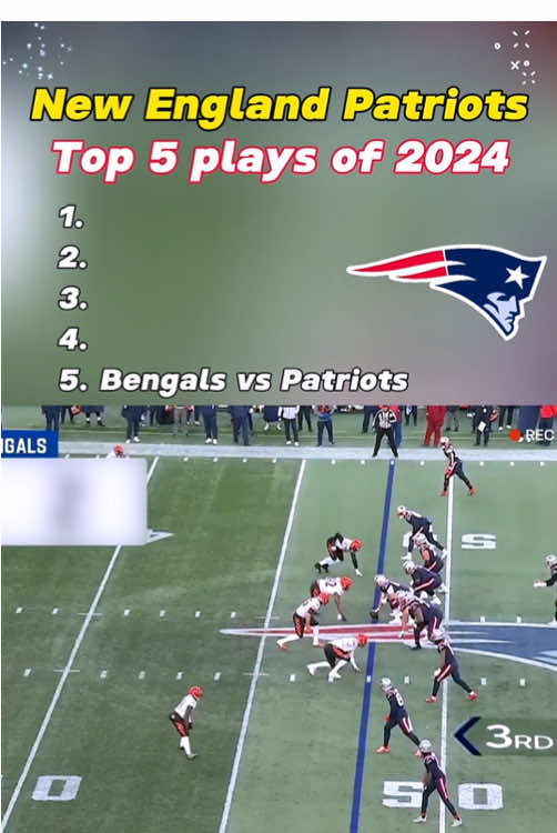 New England Patriots top 5 plays of 2024 #nfl #nflfootball #football #footballtiktok #highlights #newenglandpatriots 