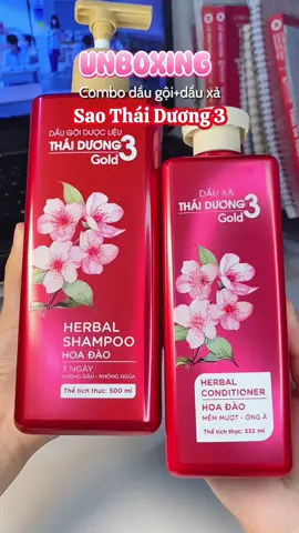 🌷Sao thái dương 3🍒~ combo gội xả dược liệu mùi hương anh đào làm tóc dày bồng bềnh chắc khoẻ hơn😘#saothaiduong #combogoixa #daugoiduoclieu #lamdep #✨zanmay✨ #beauty #unboxing #xuhuong #viral 