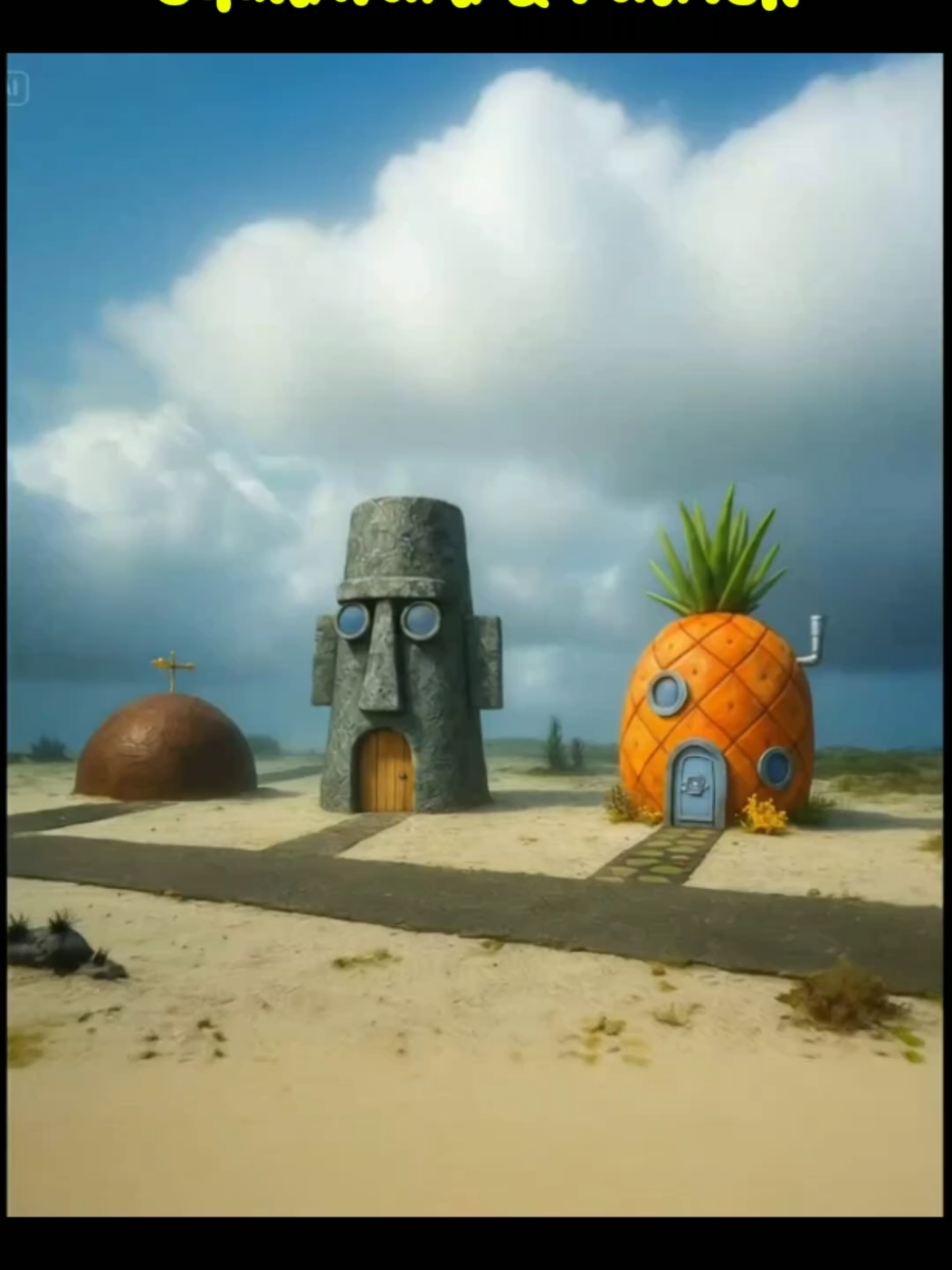 Bikini Bottom versi dunia nyata di daratan !!! #googlegemini #veo3 #chatgpt #ai #spongebob #bikinibottom #nickelodeon 