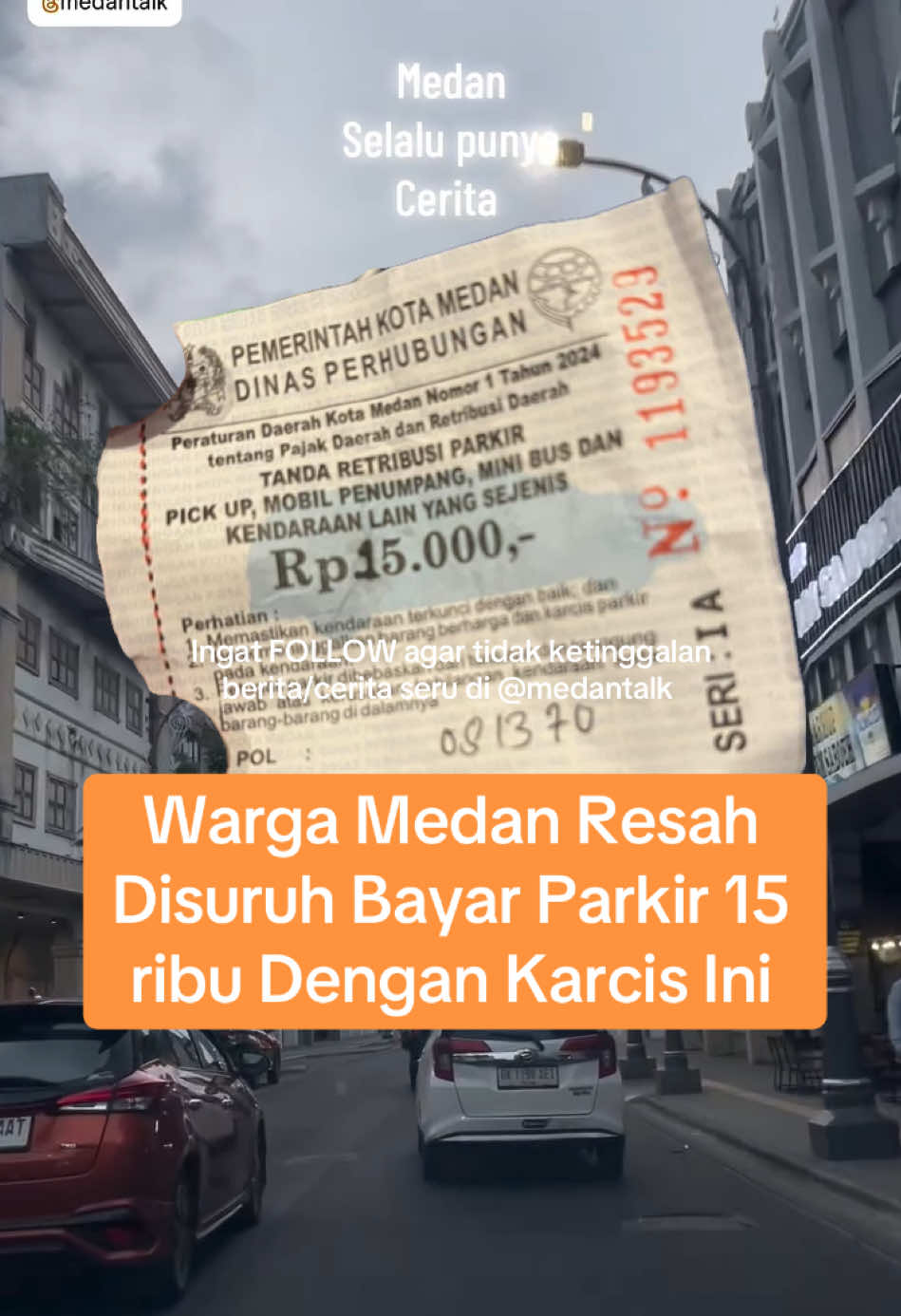 Warga Medan Ditagih 15 ribu uang parkir oleh jukir, bikin resah! Apakah juga pernah terjadi kepada anda? Menurut pengirim video: “Kejadian di Kesawan Medan malam sekitar 21.30 WIB 09/08/25. Apa betul biaya parkir di Kesawan udah segini? Awak tanya sama orang yang disitu katanya sering preman yang disitu emang sering ngutip parkir begini. Dikasih karcis 15 ribu, padahal setahunya hanya 5 ribu untuk mobil, awak bayar 10 ribu marah dia ngotot minta 15 ribu. Dia keraskan suara bang dan dikasih karcis itu katanya dari Pemda setempat emang segitu ditetapkan. Mau ku videokan tapi kabur dia, makanya tolong diviralkan ya min, karena banyak kali korban malam ini, terima kasih” Apakah karena cuaca hujan? Karcisnya kok agak laen yah? Siapa pernah mengalami hal yang sama? Biasanya bayar berapa parkir di Kesawan? + Agar jangkauan postingan ini bisa meluas, jangan lupa untuk selalu like setiap postingan kami dan juga tinggalkanlah komentar meski hanya sekedar emoticon. 🥰🙏  Ingat FOLLOW agar tidak ketinggalan berita/cerita seru di @medantalk  #cerita #medan