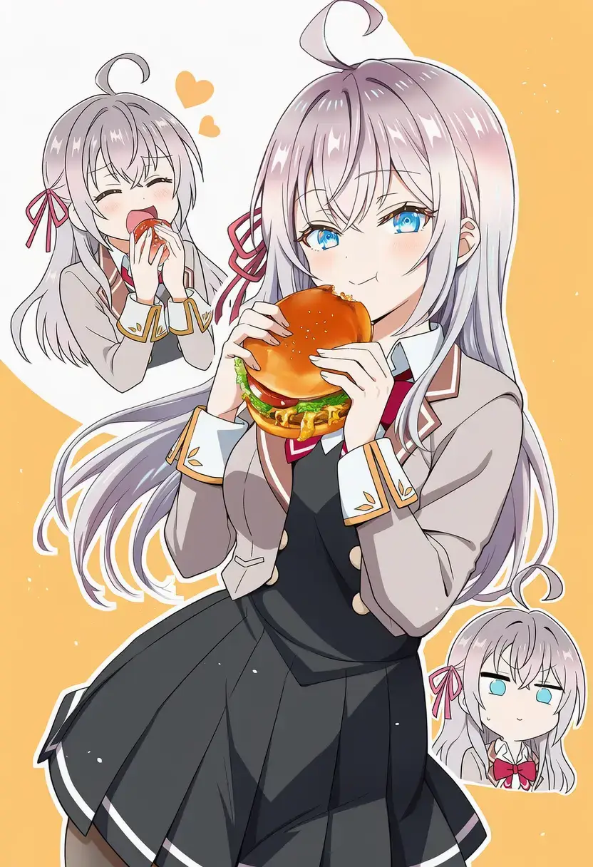 Alya makan Hamburger😋🥰#時々ボソッとロシア語でデレる隣のアーリャさん #alisamikahilovnakujou #mariamikhailovnakujou #yukisuou #ayanokimishima #roshidere #alyasometimeshidesherfeelingsinrussian #tokidokibosottoroshiagodedere #animeromance #anime #fyp 