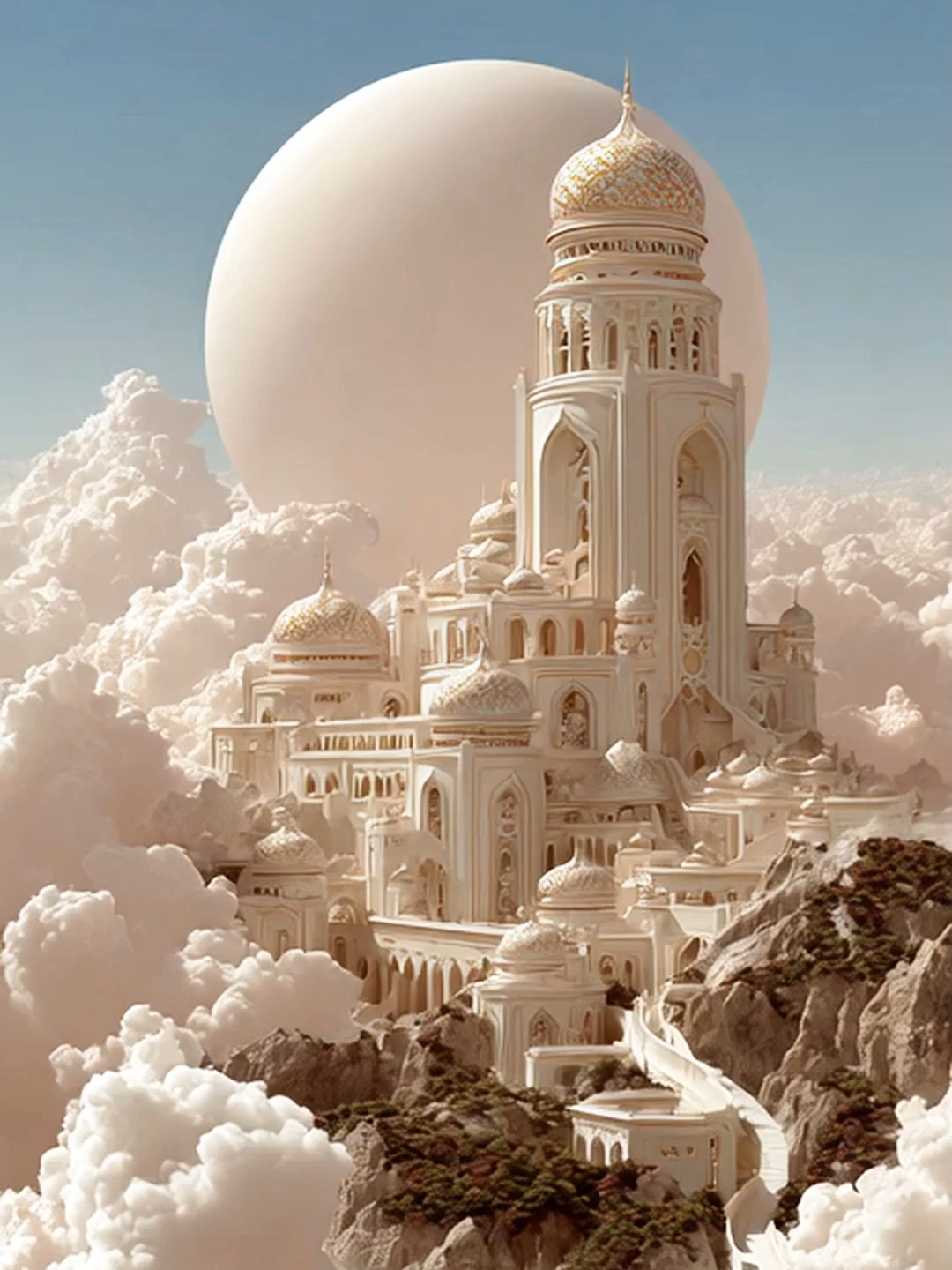 The White Mirage #futuristic #ai #aiart #fyp #follow #digitalartist #dreamcore #epic #fantasy #surreal #surrealart #white #desert #oriental #mystical