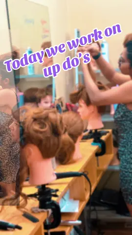 Up do time ! Today we learn some up do’s ! Month 2 week 1 ! #updo #formalstyle #beautyschool #stylists #students #learning #school #2025 #curls 