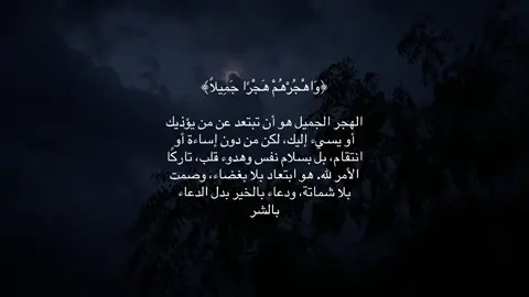 الهجر الجميل أن تبتعد بقلبٍ سليم، بلا حقد ولا أذى، تاركًا الأمر لله.#صدقه_جاريه_لجميع_اموات_المسلمين #اكسبلورexplore #explore #مالي_خلق_احط_هاشتاقات 