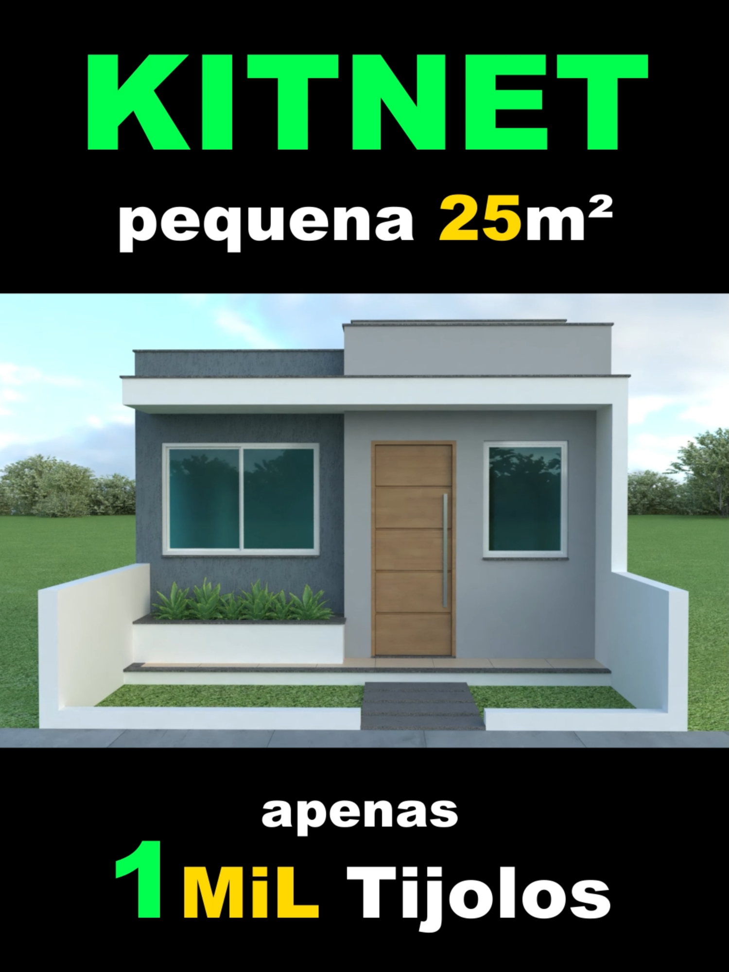 KITNET PEQUENA 25m² com Apenas 1.000 Tijolos #arquitetura #construção #decoração #kitnet #investimentos