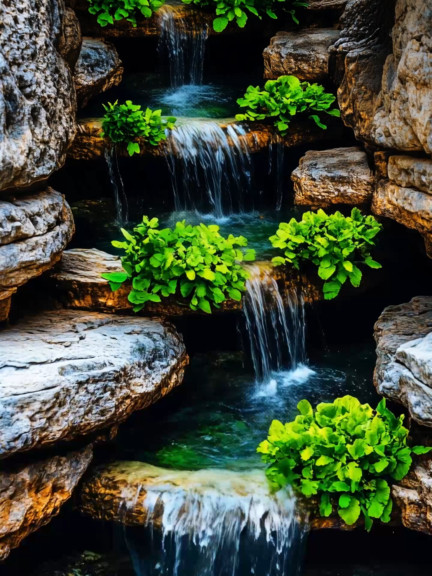 Live Wallpaper | Tranquil Waters #flowingwaters #waterfall #livewallpaper #zenvibes #relaxing #serenity #tranquil #ai #wallpapervideo #phonewallpaper