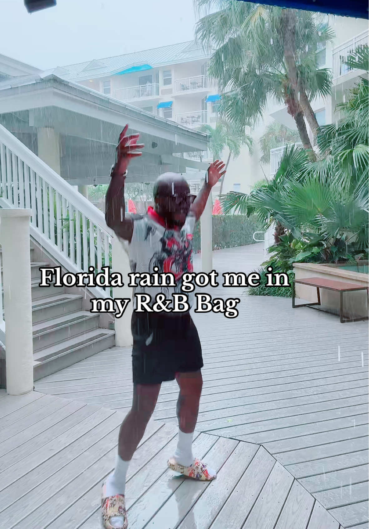 Since it barely rains in LA, while I’m in Florida let me act like I’m in a music video. #florida #rayj #onewish #fyp #losangeles #losangeles #keywest #rnb 